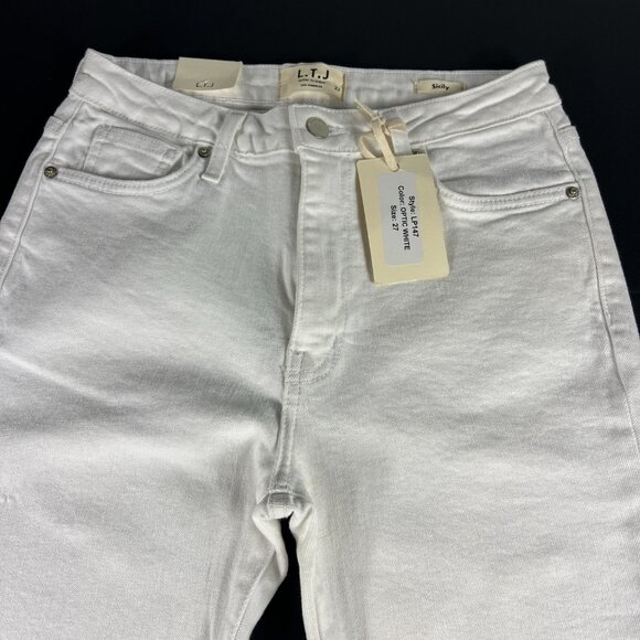 Letter To Juliet Jeans Women's 27 Sicily Flare Crop Mid Rise Optic White Denim - Picture 4 of 16